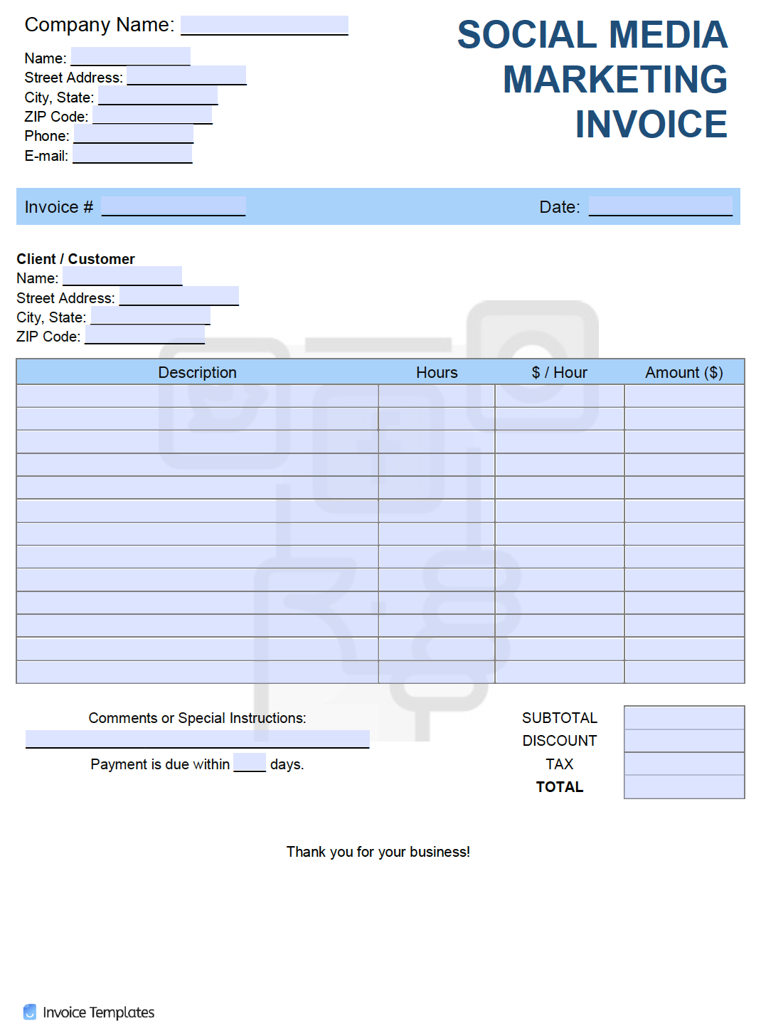 Media Invoice Template Invoice Template