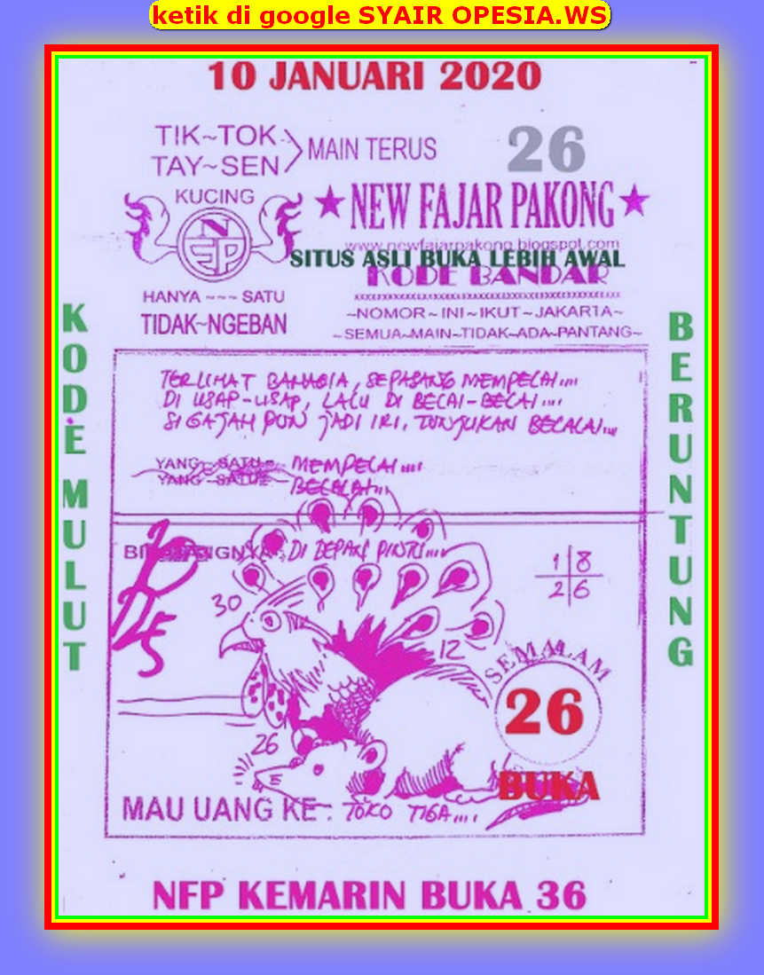 1 New Message Kode Syair Hongkong 10 Januari 2020 Forum Syair Togel Hongkong Singapura Sydney