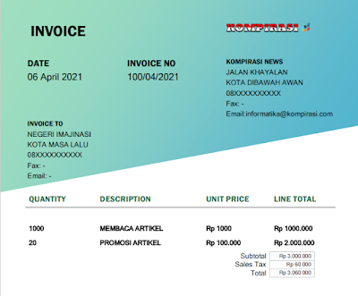 cara membuat invoice di word dengan 11 contoh template gratis