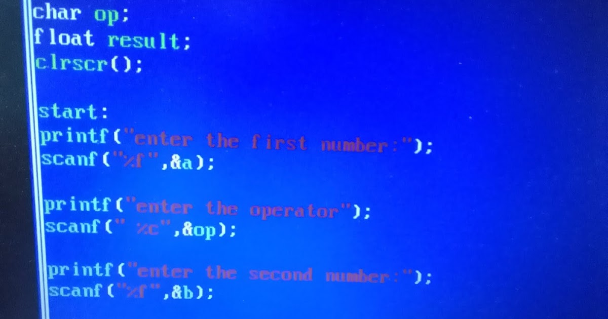 c program to make a simple calculator using switch statement