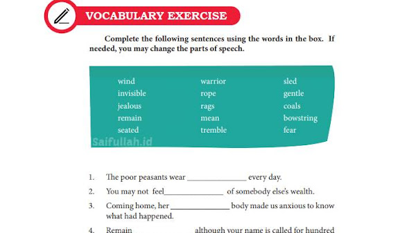 Jawaban Soal Vocabulary Exercise Hal 186 Chapter 14 + Terjemahan