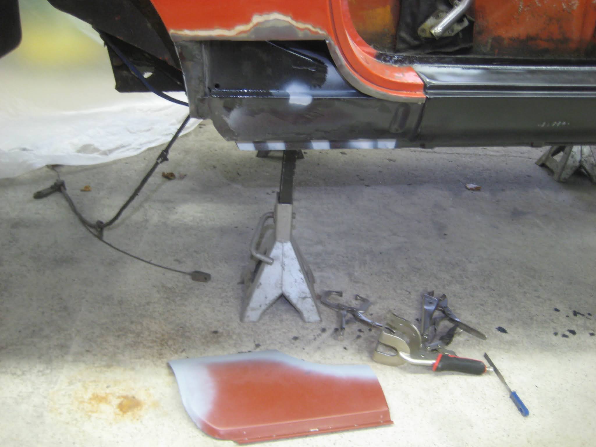 Adam's MGB Restoration Dogleg Panel Installation