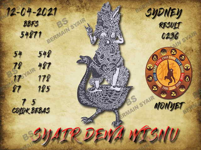 Syair Sidney Hari Ini Senin 26042021 Prediksi HK Malam