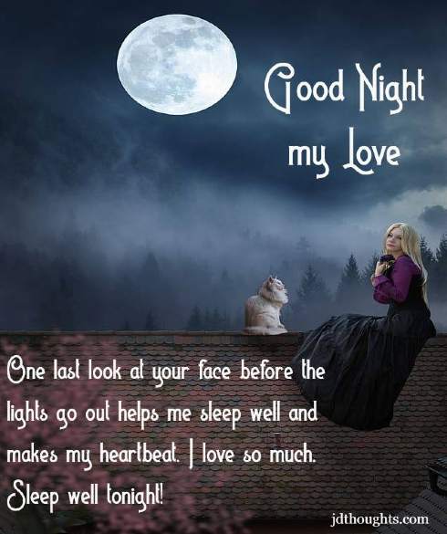 Goodnight My Love Sleep Well Message @