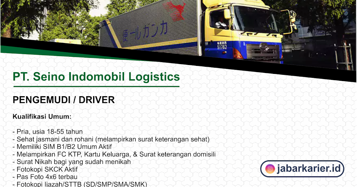 Lowongan Kerja Pt Seino Indomobil Logistics Pt Sil Lowongan Kerja Terbaru Tahun 2020 Informasi Rekrutmen Cpns Pppk 2020