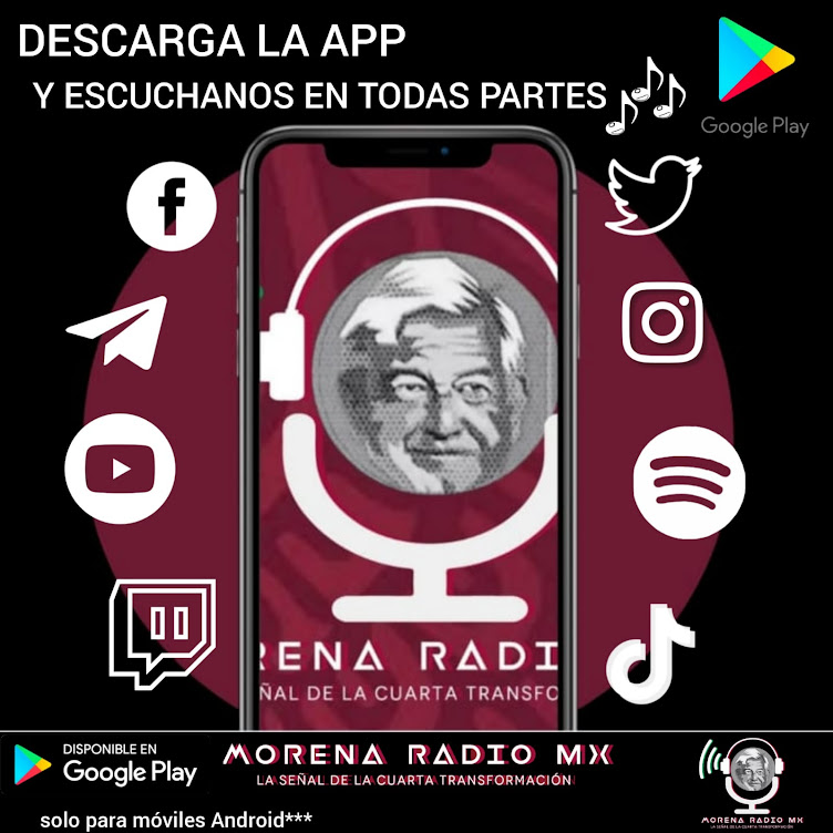 Aplicación móvil morena Radio mx
