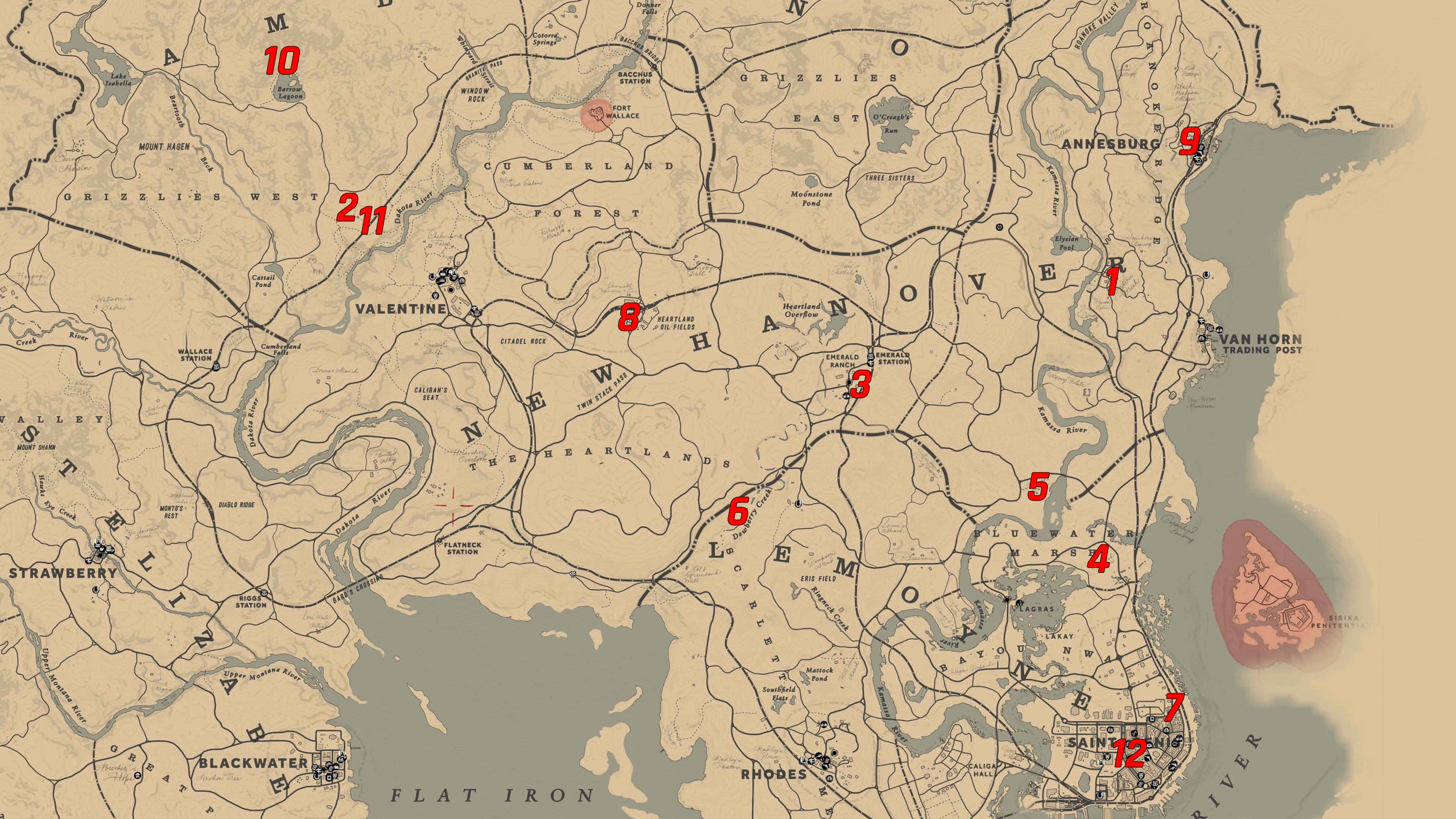 Рдр 2 бык. Red Dead 2 вся карта. Карта Red Dead Redemption 2 real Map. Лагерь Артура в РДР 2 на карте.