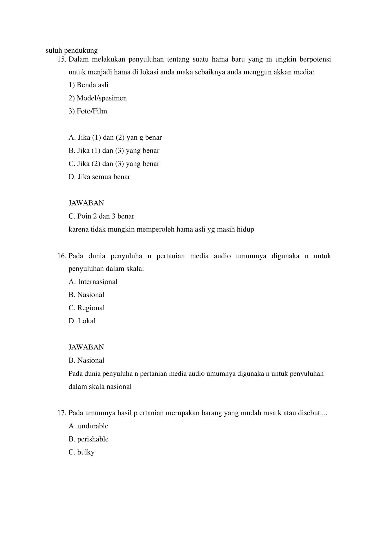 180+ Latihan Soal SKB Pertanian CPNS 2021 + Kunci Jawaban