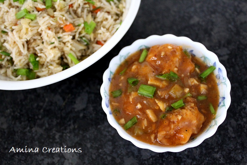 AMINA CREATIONS VEG MANCHURIAN GRAVY RECIPE/ CHINESE VEG MANCHURIAN GRAVY