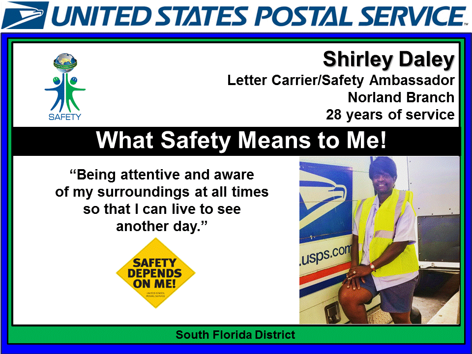 South Florida Postal Blog 'What Safety Means to Me!'
