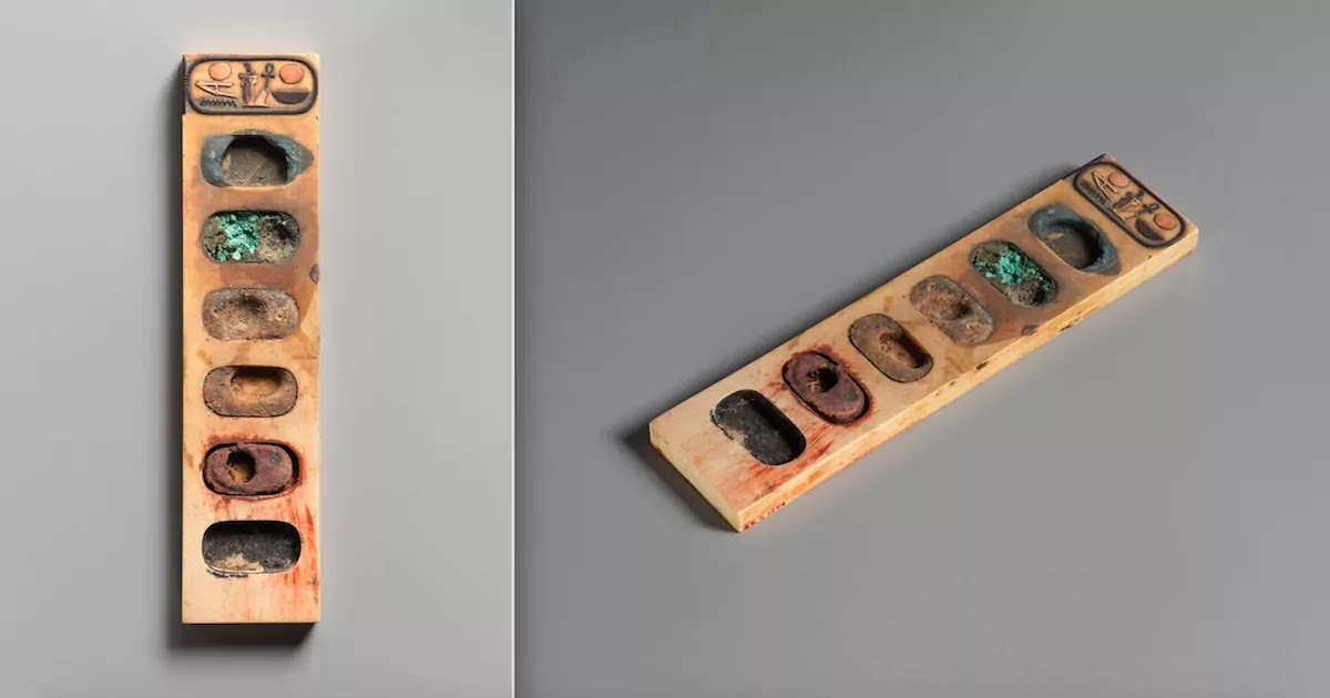3000-Year-Old Painter's Palette From Ancient Egypt Still Has Traces Of The Original Colours 3000-Year-Old Painter's Palette From Ancient Egypt Still Has Traces Of The Original Colours