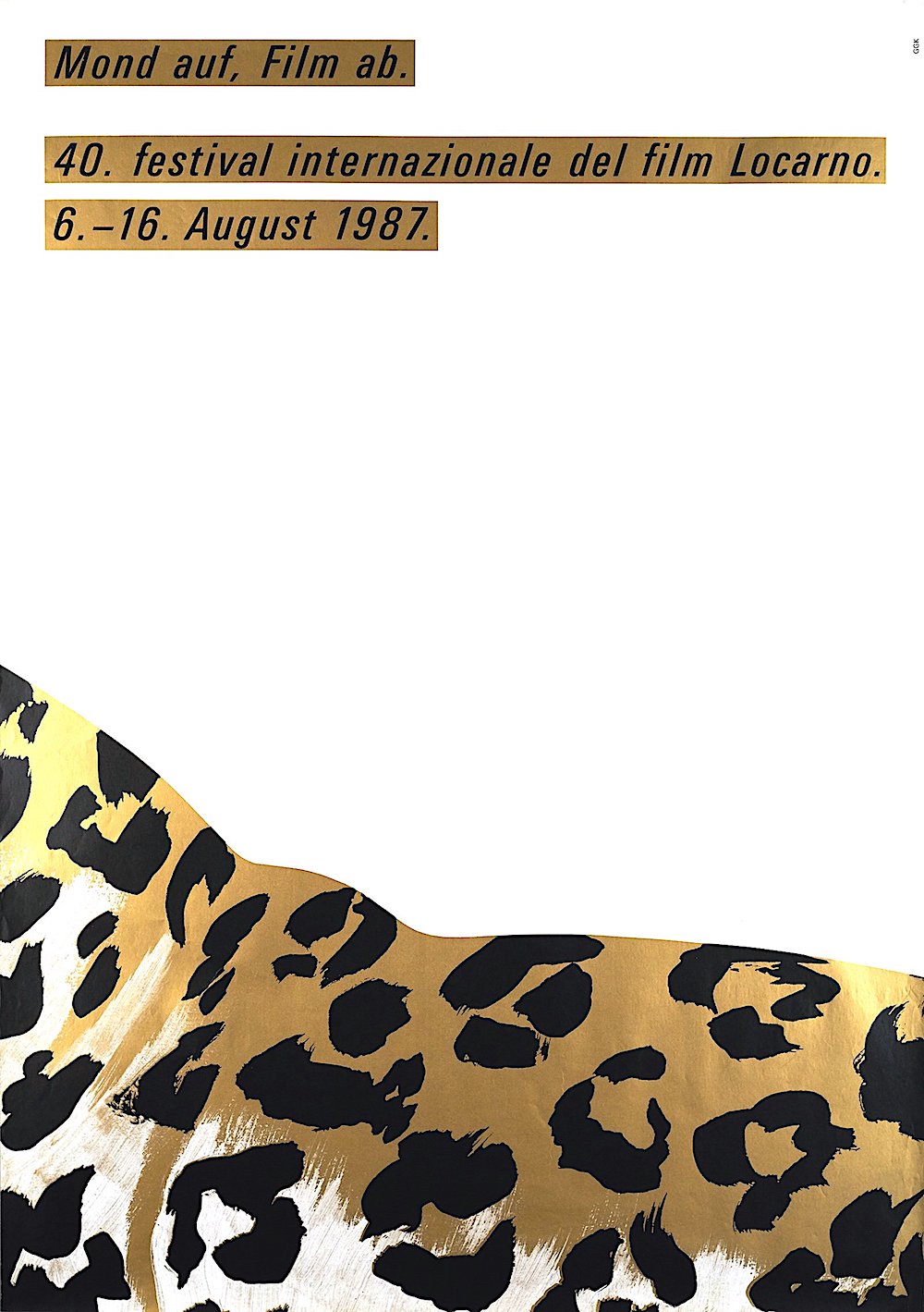 Ernst Baechtold 1987 poster an Ernst Baechtold 1987 film festival poster with gold ink