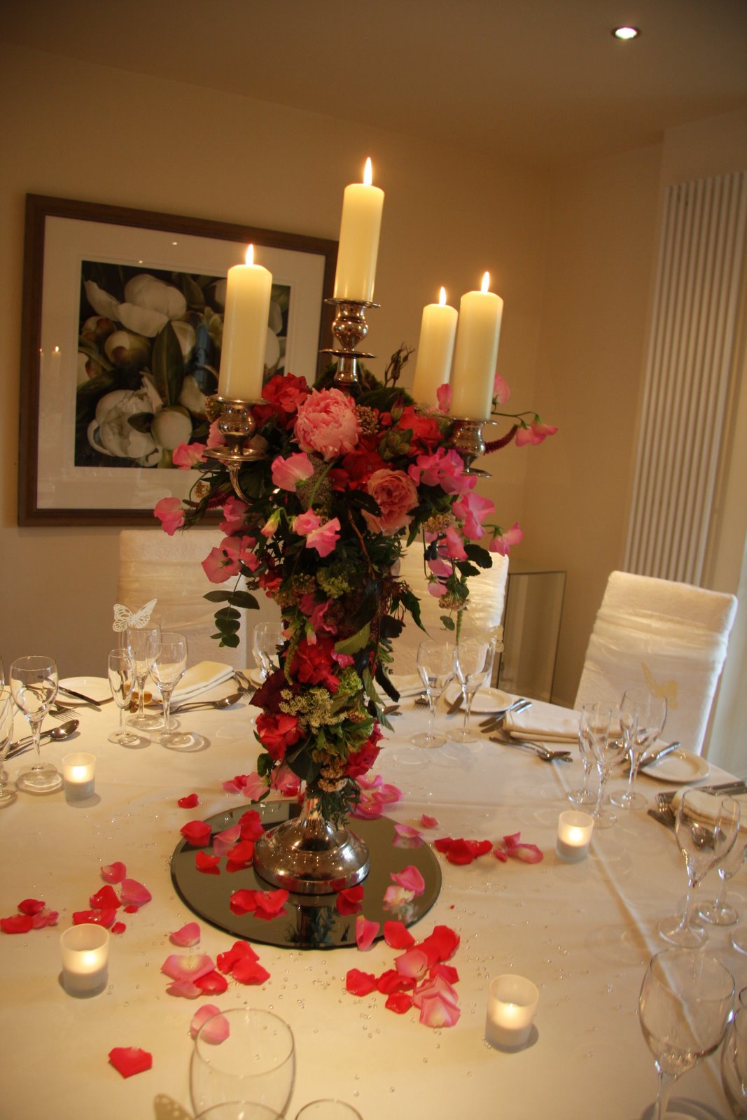 Flower Picture Inspirations Baroque style Candelabra with Flowers Wound Around the Stand