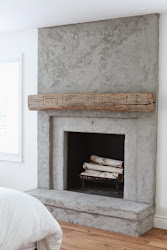fireplace farmhouse concrete fireplaces wood modern bedroom antique mantel beam reclaimed update marcella lindsay hearth inspiration surrounds ceiling remodel stucco