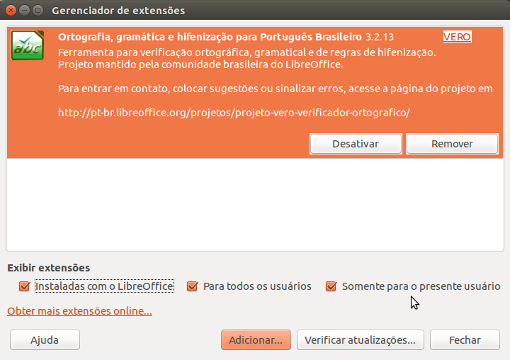Correção ortográfica em Português do Brasil para o LibreOffice com o