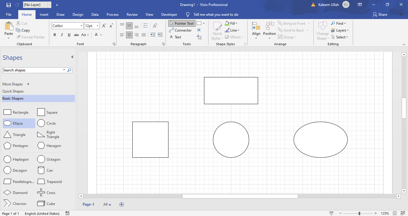 How to connect shapes in Microsoft Visio (ms visio) with the help of