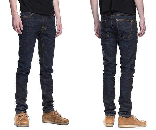 evisu carrot fit seagull reflective print selvedge