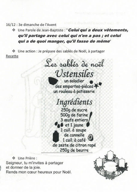 Les sablés de Noël, extrait du livret "A petits pas vers Noël"