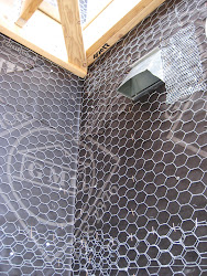 stucco styrofoam outs pop wire chicken drywall stacey mike prepping base