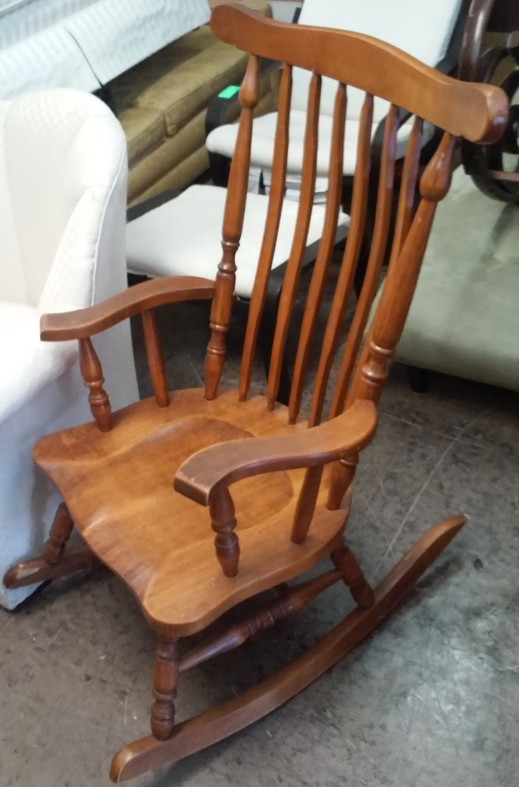 UHURU FURNITURE & COLLECTIBLES SOLD Oversized Hardwood Rocking Chair 75
