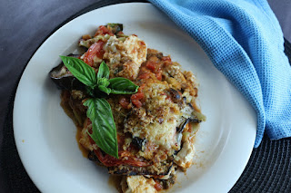 Fresh Summer Eggplant Tofu Strata