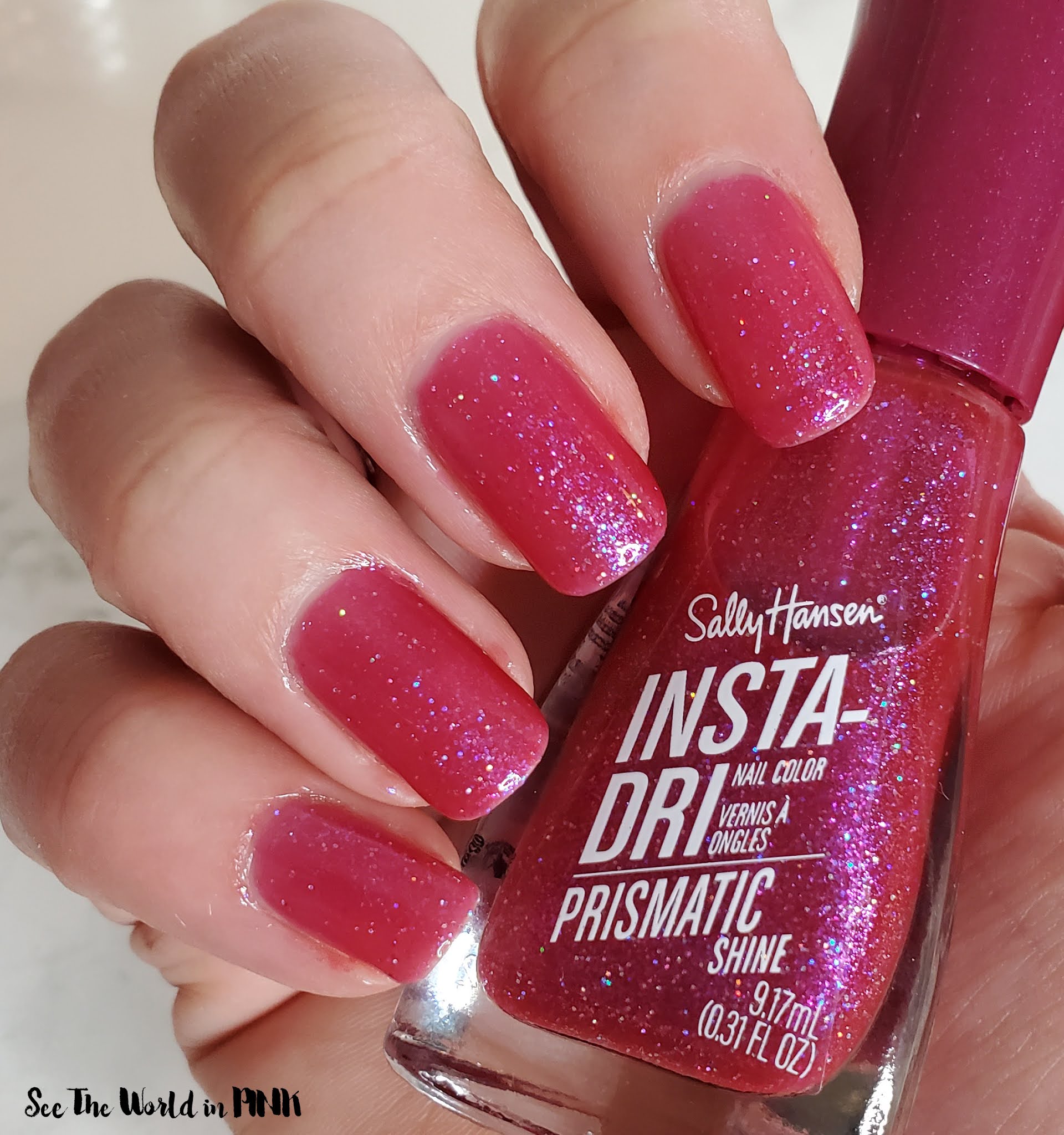Manicure Monday - Sally Hansen Insta-Dri Prismatic Shine polish in Pink Aurora