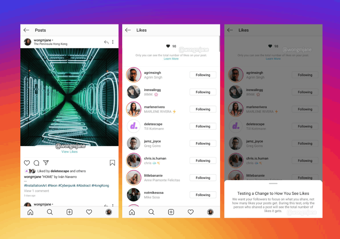 Instagram is experimenting with not showing the like count in the feed