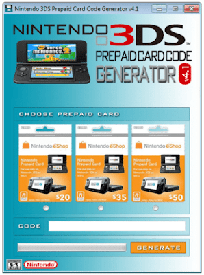 Nintendo 3ds carta prepagata codice generatore