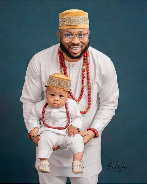 Check out the lovely Photos of Olakunle Churchill and Rosy Meurer as they show their son's face for the first time (photos)
