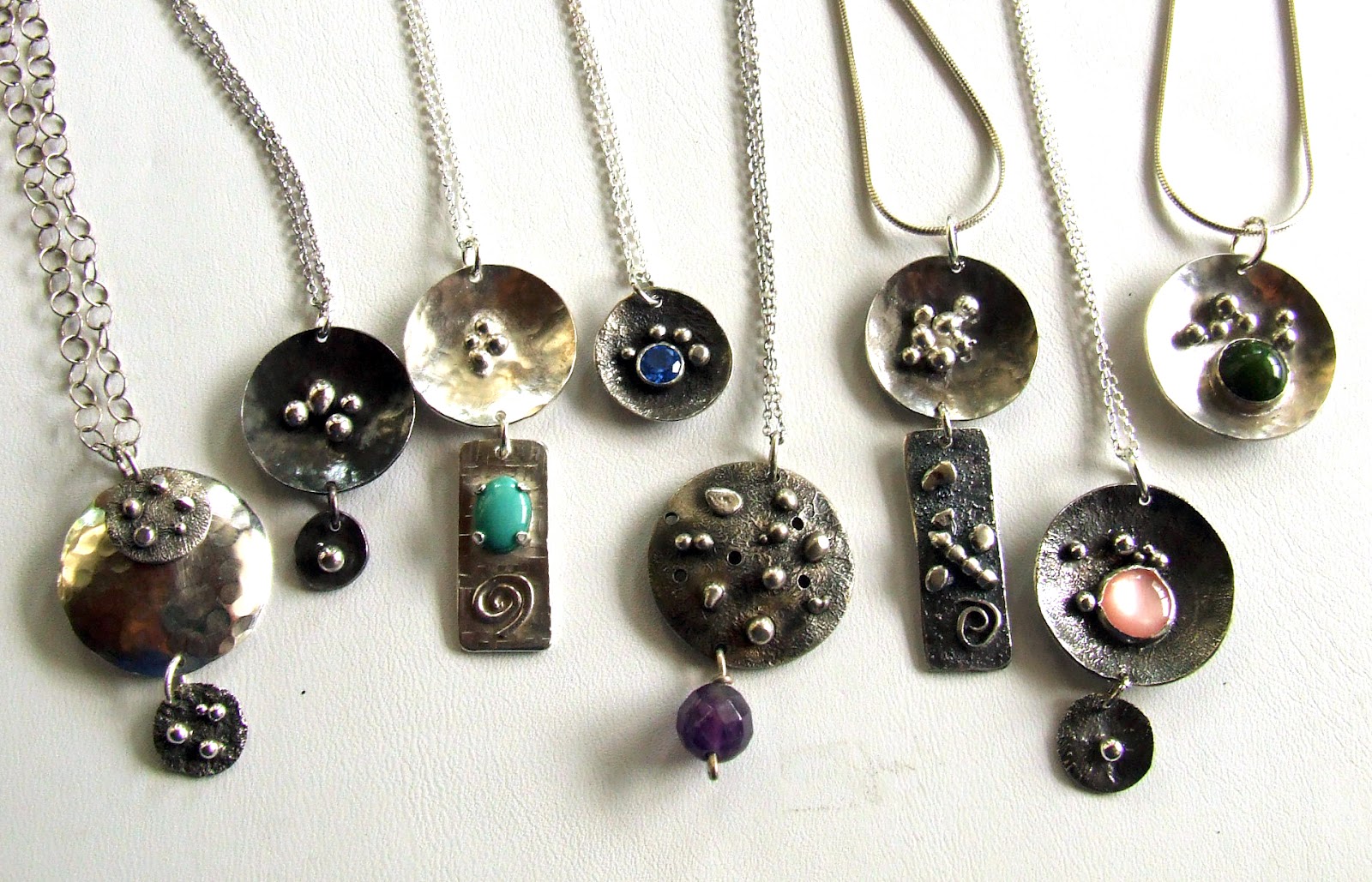 Dream Spiral Art Jewelry Reticulated and Recycled Silver