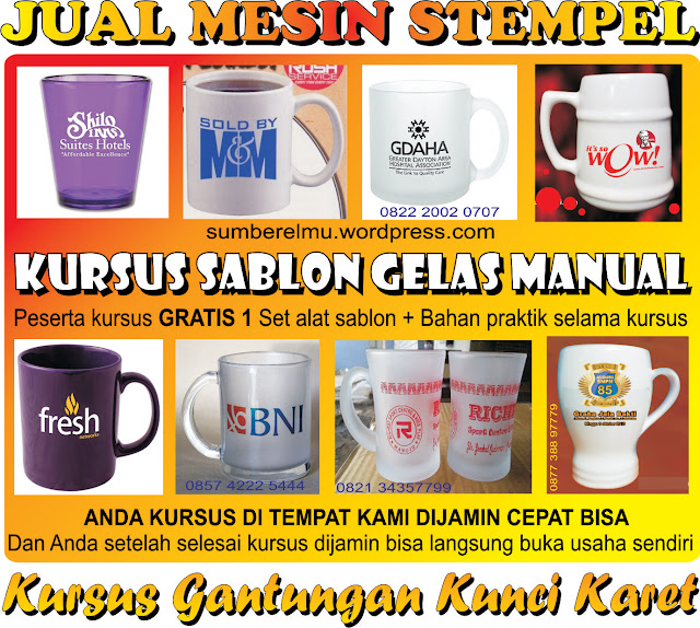 KURSUS : Sablon, Karet, SeniKaca, Percetakan, Acrylic, GlassWood, Etsa