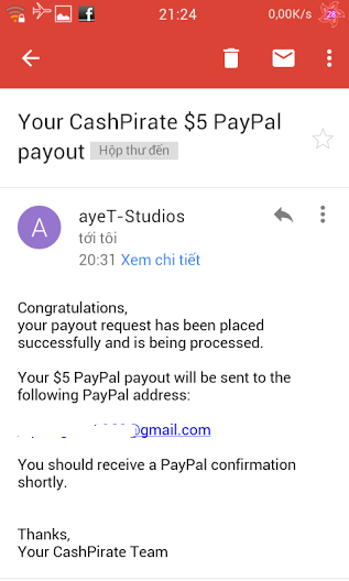 PayPal Kiếm tiền trên điện thoại Android