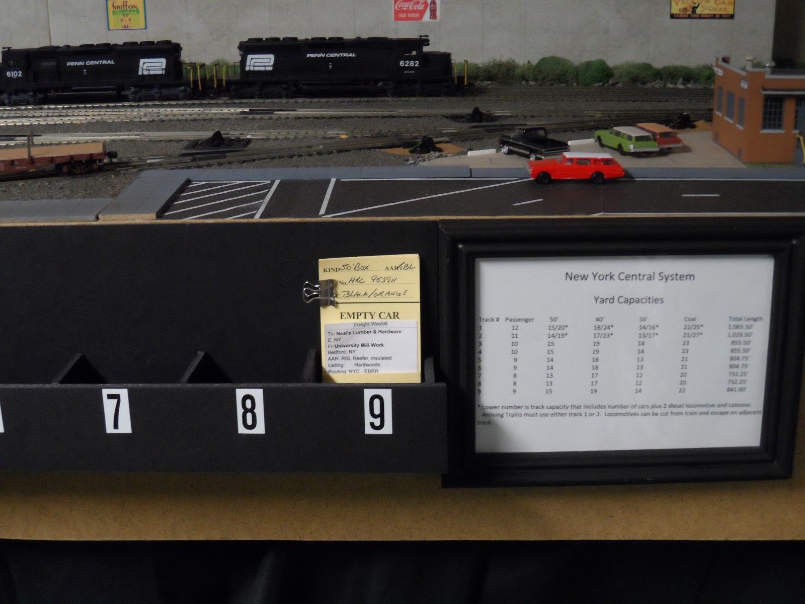 New York Central Train Layout Car Cards & Waybills on the N.Y.C.T.L