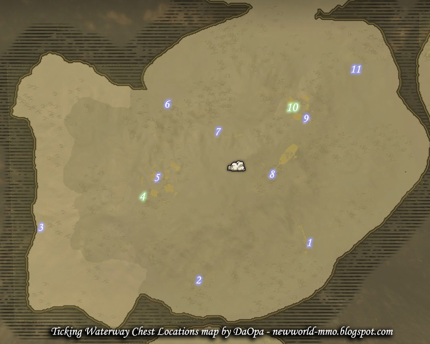 New World Ticking Waterway chest locations