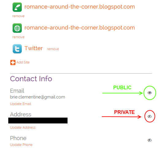 Image Description: Screencap of the NetGalley settings tab and how to make the contact info private.