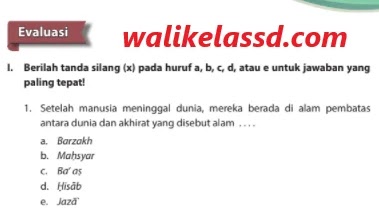 Kunci Jawaban Pai Kelas 12 Halaman 17 19 Evaluasi Bab 1 Wali Kelas Sd