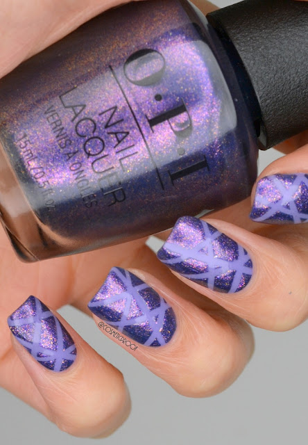 Purple Taping Manicure 