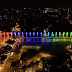 Arcos da Lapa são iluminados com cores do arco-íris, no Rio de Janeiro