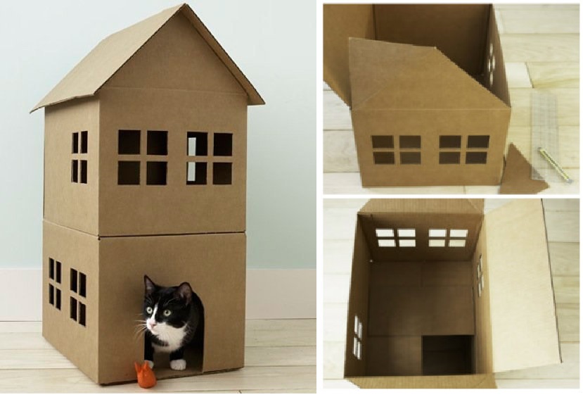 домик из бумаги. домик для кошки из коробок. домик для кошки из коробок. дом для кошки из картона. картонные домики для котов.