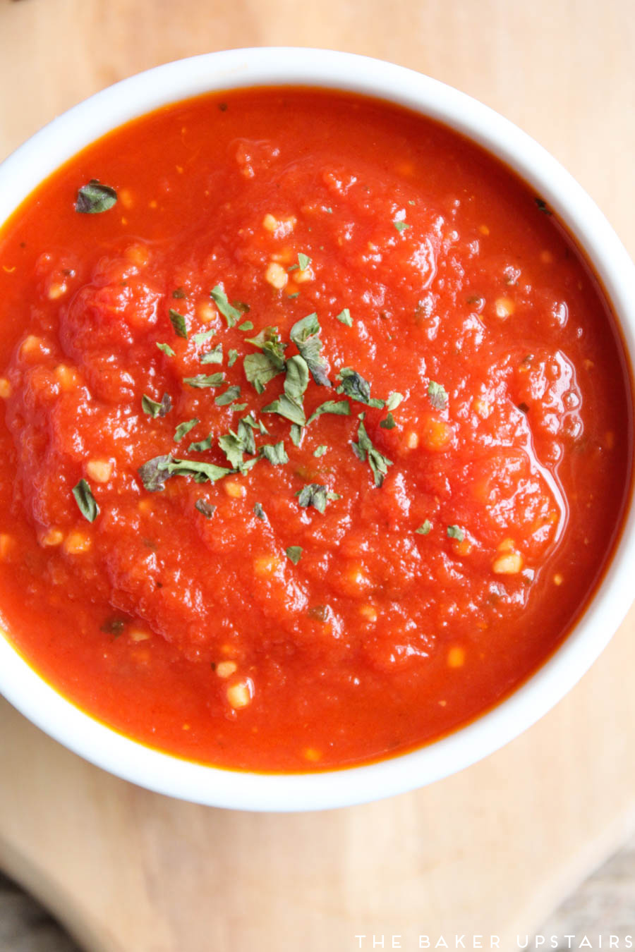 The Baker Upstairs homemade marinara sauce