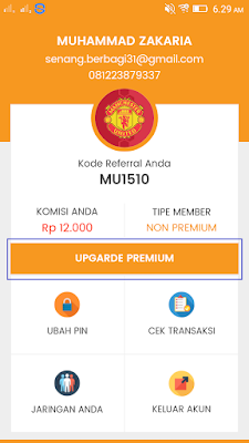 upgrade member menjadi premium