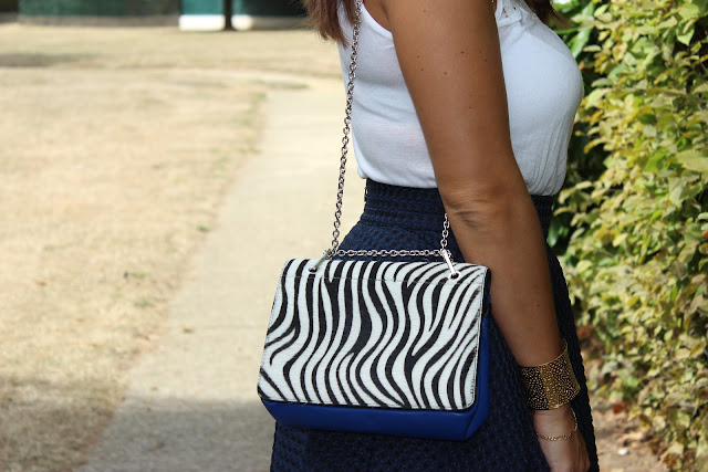 jupe sinequanone, sac zébré minelli, look chic 