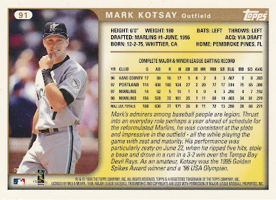 1998 Topps All-Star Rookie Outfielder Mark Kotsay