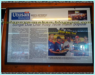 Kisah Char Koay Teow Sungai Dua dalam Utusan Malaysia yang di"frame"kan