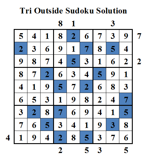 Tri Outside Sudoku (Daily Sudoku League #45) Solution