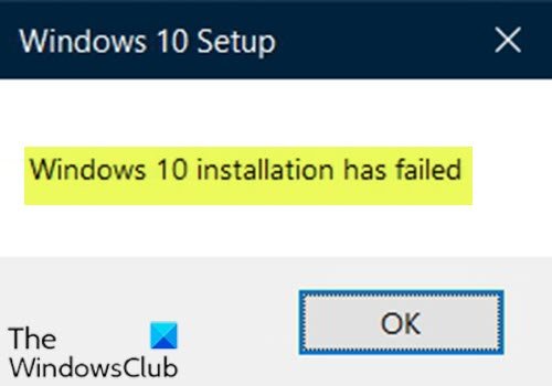Установка Windows 10 не удалась