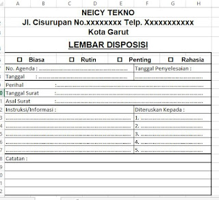 Lembar Disposisi Surat