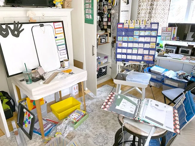 Crazy messy home classroom