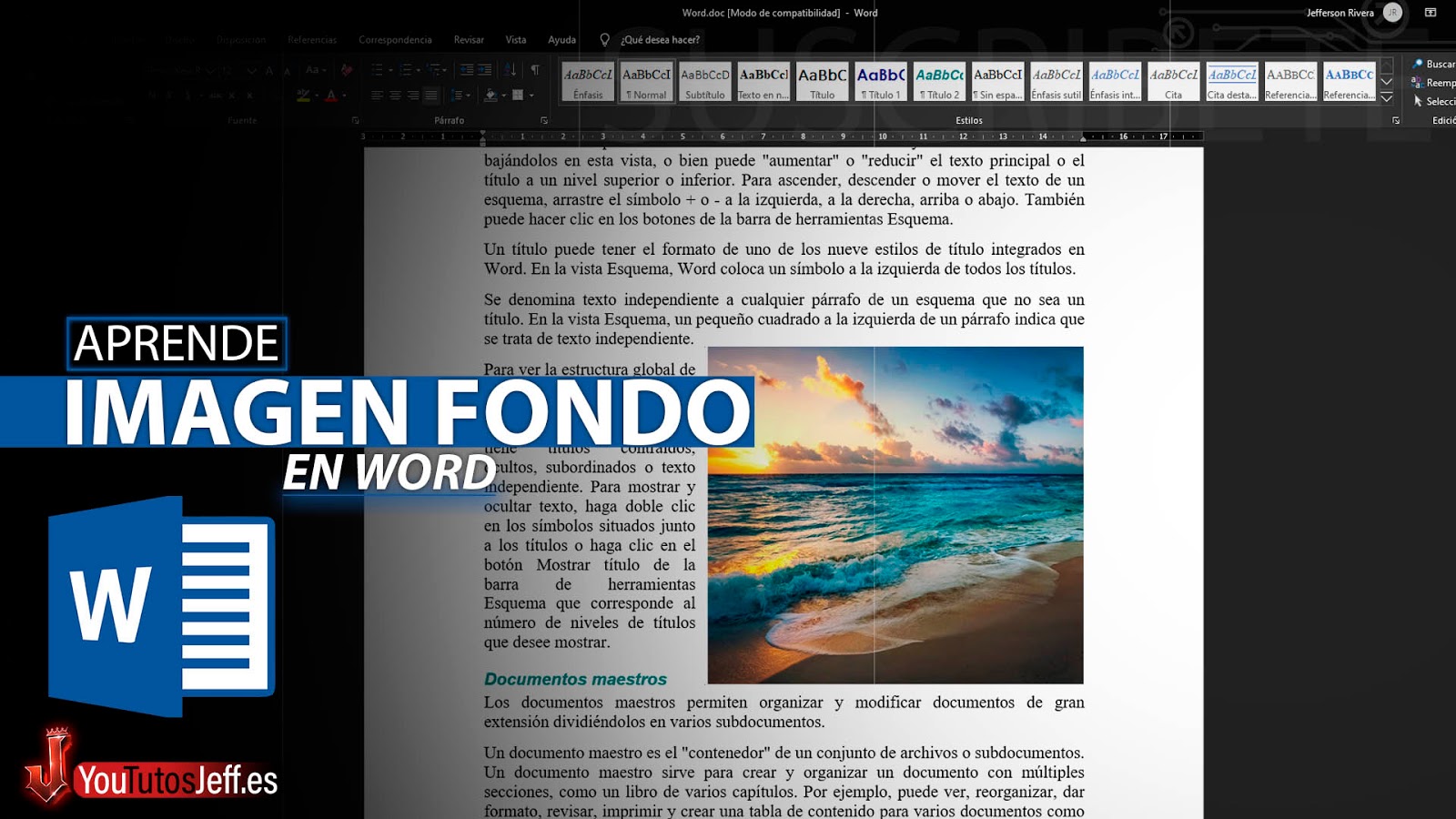 Como Poner una Imagen de Fondo en Word