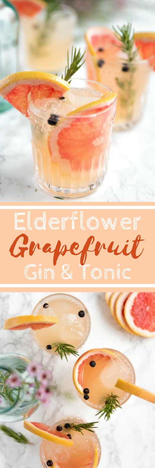 Elderflower Grapefruit Gin and Tonic cocktail drinks